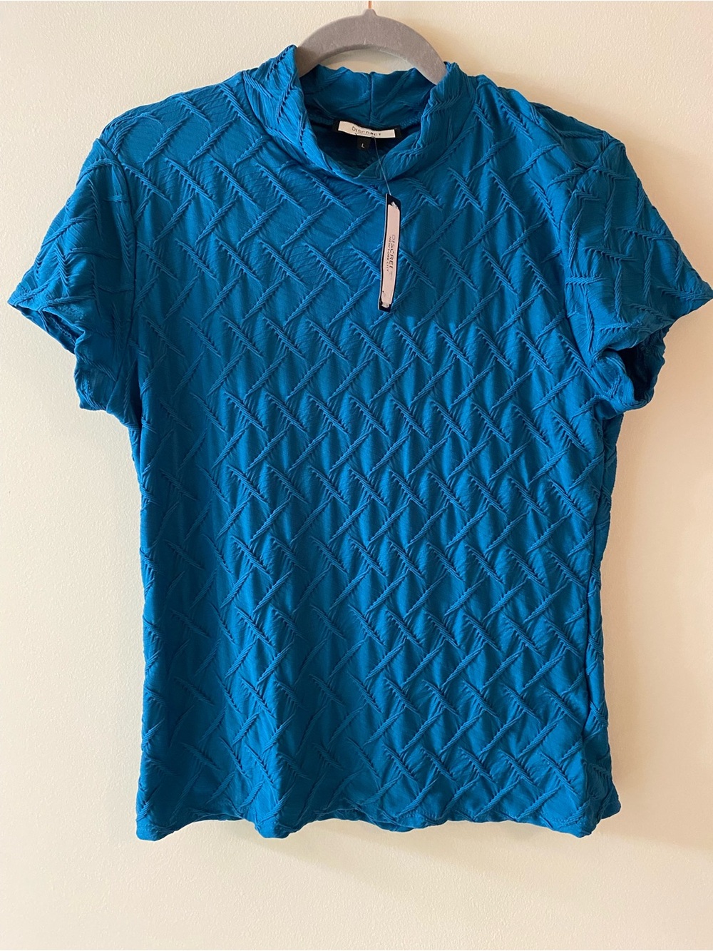 Discreet Teal Textured Short Sleeve Tee